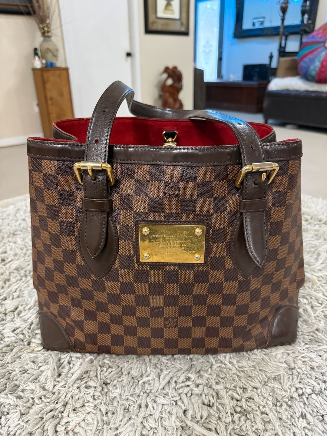 Louis Vuitton Damier Ebene Hampstead Pm Tote Bag B147jc
